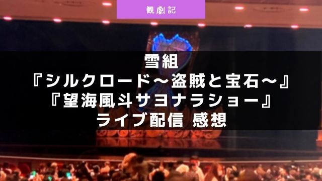 宝塚雪組『シルクロード～盗賊と宝石～望海風斗サヨナラショー』ライブ配信の感想！